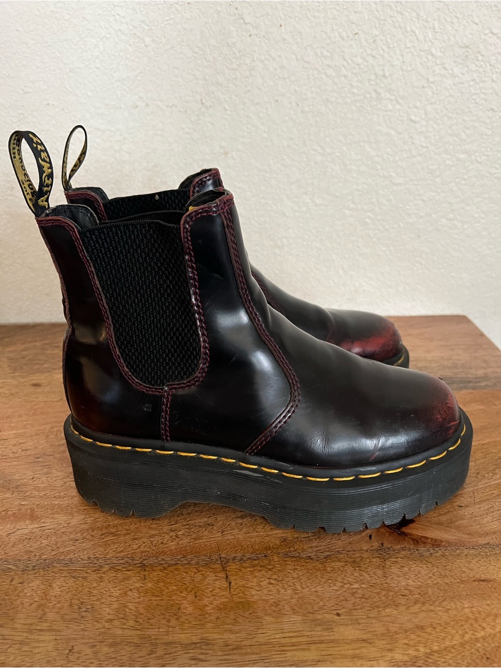 Dr Martens 2976 Quad Arcadia Chelsea Boots Cherry Red Women 6 Men's 5